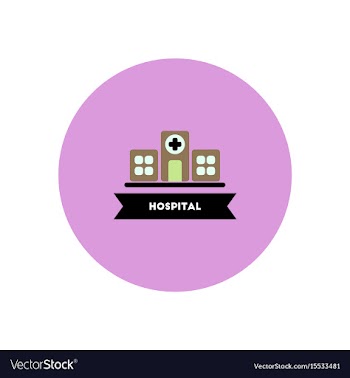 Stylish icon in color circle building hospital vector image