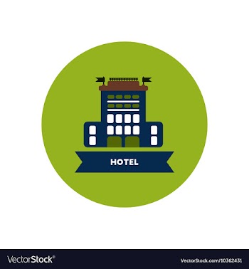 Stylish icon in color circle building hotel vector image