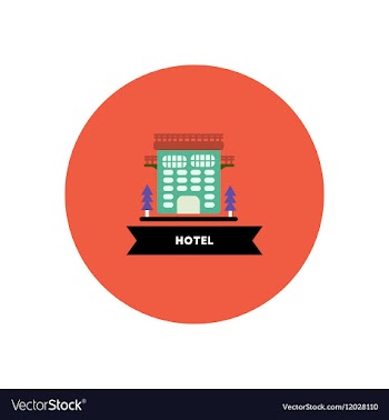 Stylish icon in color circle building hotel vector image