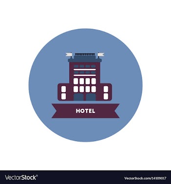 Stylish icon in color circle building hotel vector image