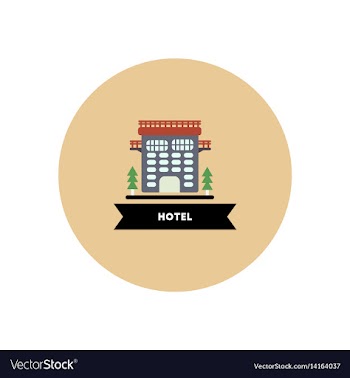 Stylish icon in color circle building hotel vector image