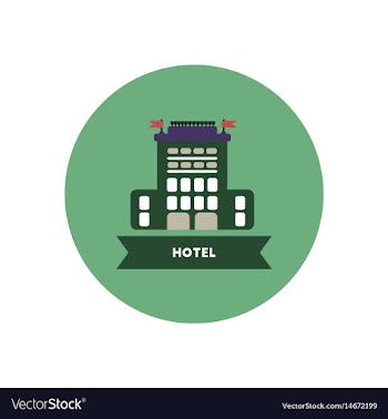 Stylish icon in color circle building hotel vector image