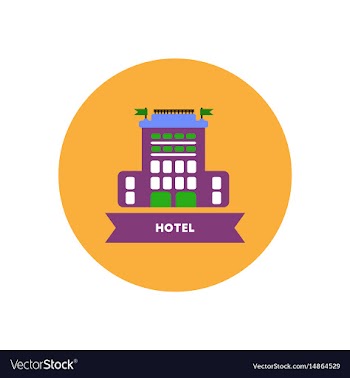 Stylish icon in color circle building hotel vector image