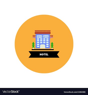 Stylish icon in color circle building hotel vector image