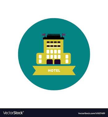 Stylish icon in color circle building hotel vector image