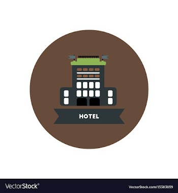 Stylish icon in color circle building hotel vector image