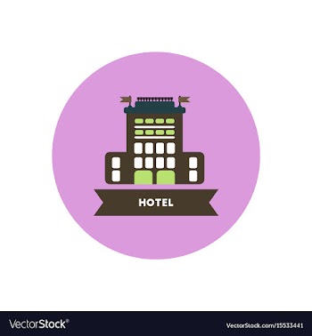 Stylish icon in color circle building hotel vector image