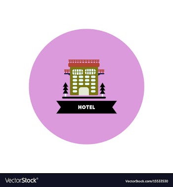 Stylish icon in color circle building hotel vector image