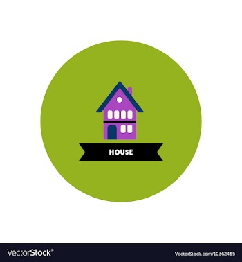Stylish icon in color circle building house vector image