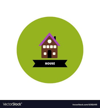 Stylish icon in color circle building house vector image