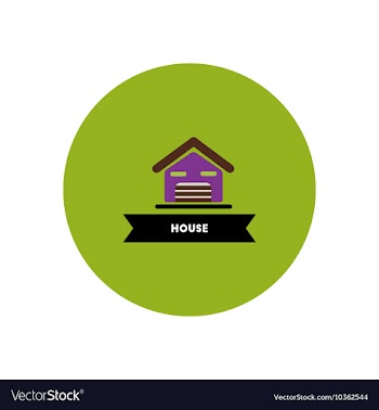 Stylish icon in color circle building house vector image