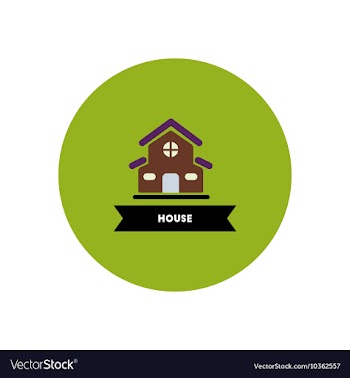 Stylish icon in color circle building house vector image