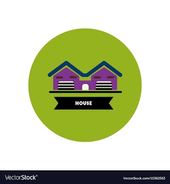 Stylish icon in color circle building house vector image