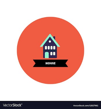 Stylish icon in color circle building house vector image