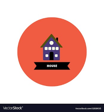 Stylish icon in color circle building house vector image