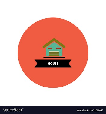 Stylish icon in color circle building house vector image