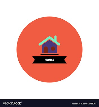 Stylish icon in color circle building house vector image