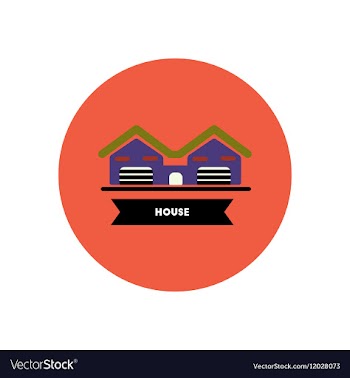 Stylish icon in color circle building house vector image