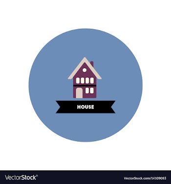 Stylish icon in color circle building house vector image