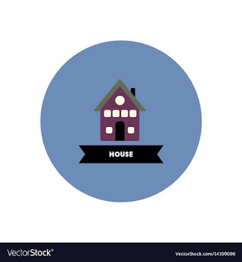 Stylish icon in color circle building house vector image