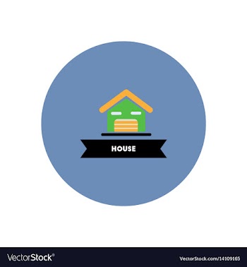 Stylish icon in color circle building house vector image