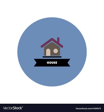 Stylish icon in color circle building house vector image