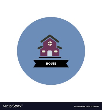 Stylish icon in color circle building house vector image