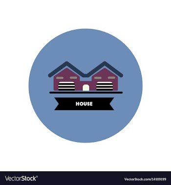 Stylish icon in color circle building house vector image