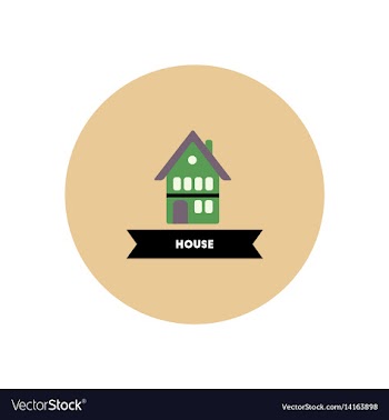Stylish icon in color circle building house vector image