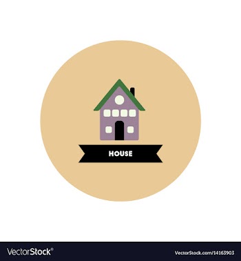 Stylish icon in color circle building house vector image