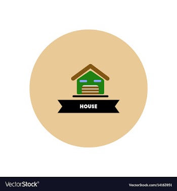 Stylish icon in color circle building house vector image