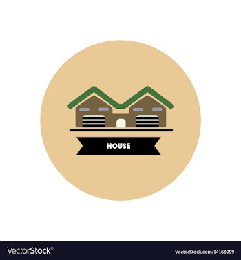 Stylish icon in color circle building house vector image