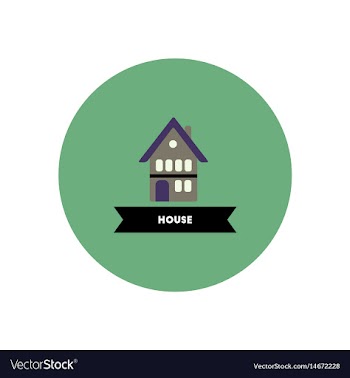 Stylish icon in color circle building house vector image
