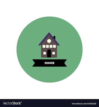 Stylish icon in color circle building house vector image