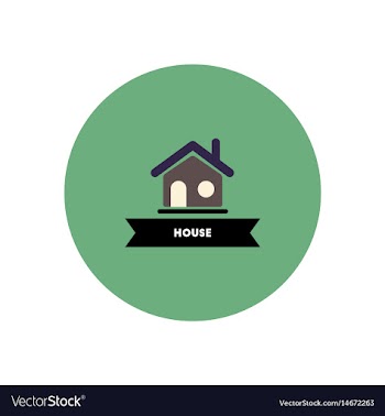 Stylish icon in color circle building house vector image