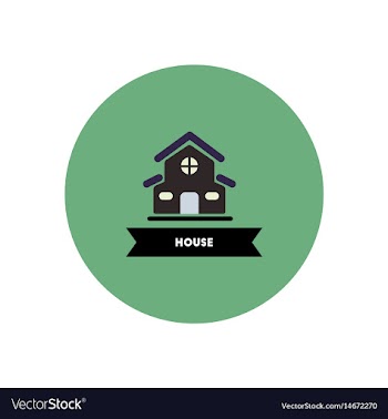 Stylish icon in color circle building house vector image