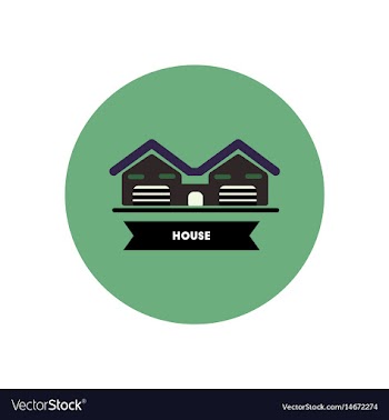 Stylish icon in color circle building house vector image