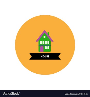 Stylish icon in color circle building house vector image