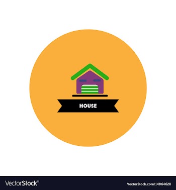 Stylish icon in color circle building house vector image