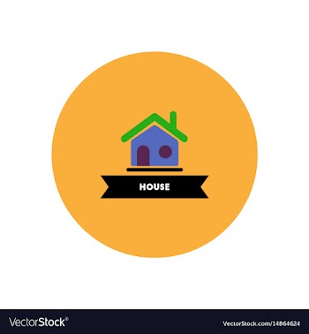 Stylish icon in color circle building house vector image