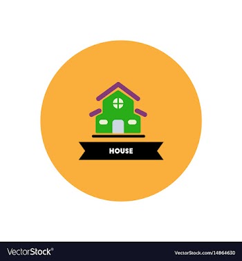 Stylish icon in color circle building house vector image