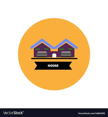 Stylish icon in color circle building house vector image