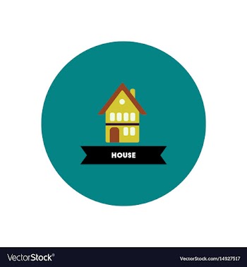 Stylish icon in color circle building house vector image