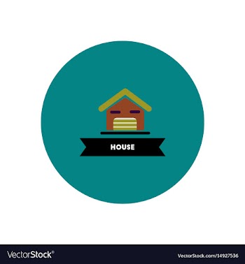 Stylish icon in color circle building house vector image