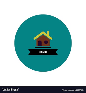 Stylish icon in color circle building house vector image