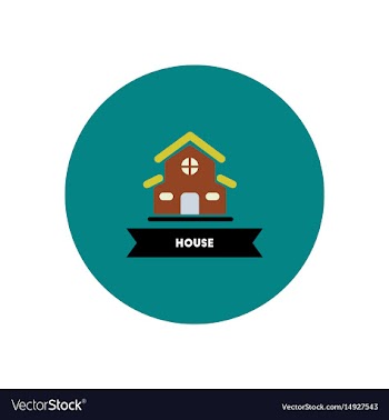 Stylish icon in color circle building house vector image