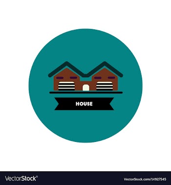Stylish icon in color circle building house vector image