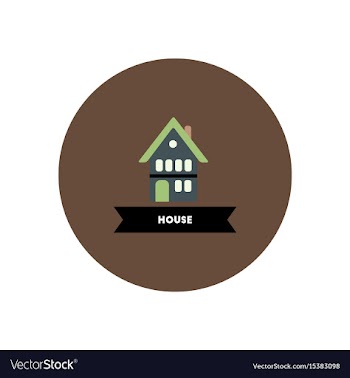Stylish icon in color circle building house vector image