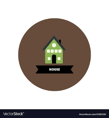 Stylish icon in color circle building house vector image