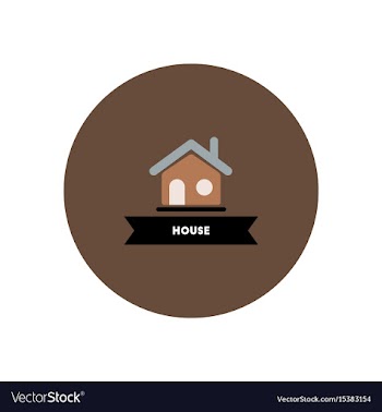 Stylish icon in color circle building house vector image